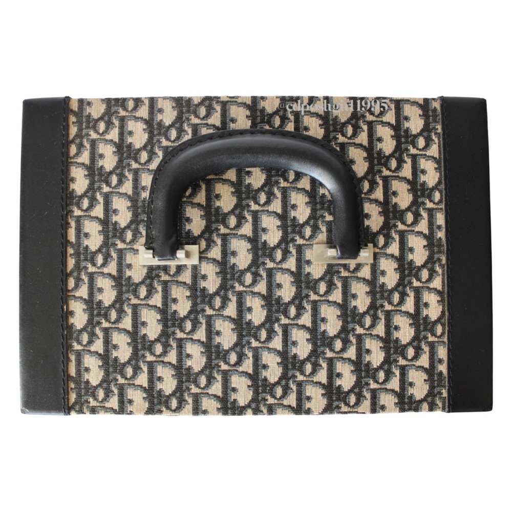 1970s Christian Dior Vanity Train Case Iconic Oblique Canvas with Keys & Tag - Picture 11 of 16